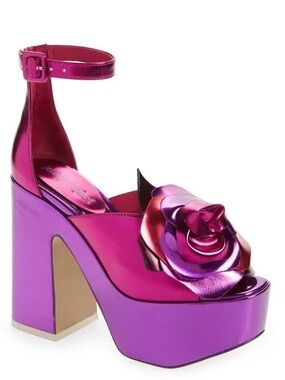 🆕{Jeffery Campbell} Candice Metallic Leather Platform Sandals